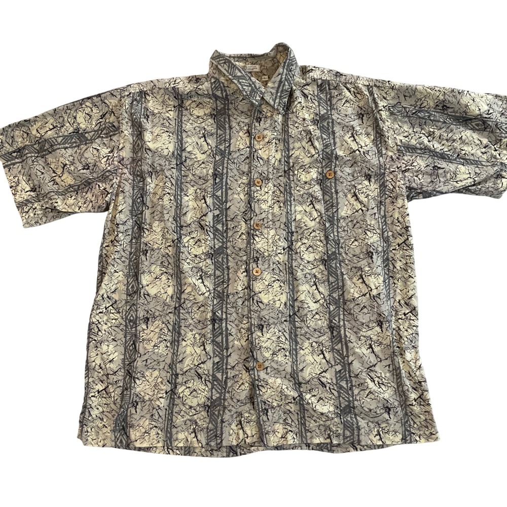 Gotcha Sport‎ Mens Large Button Down Shirt Abstract Print Short Sleeve